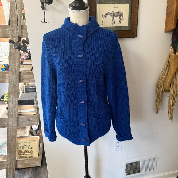 VINTAGE PENDLETON Virgin Wool L Fisherman Sweater 60's - Picture 1 of 7